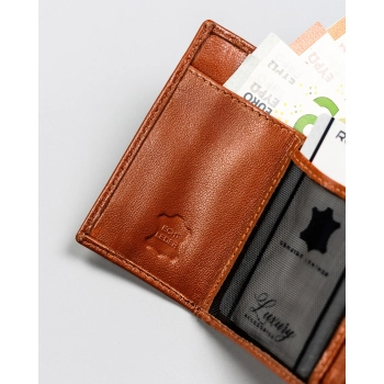 Portfel skórzany męski cienki mały slim wallet skóra naturalna zatrzask