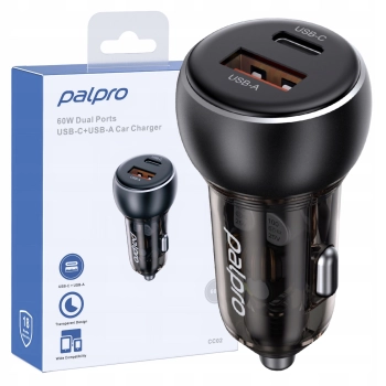 PALPRO SZYBKA ŁADOWARKA SAMOCHODOWA DO TELEFONU LAPTOPA 2X USB-C USB-A 60W