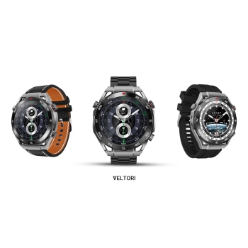 Smartwatch VELTORI VT100-1 + Czarny Pasek Silikonowy + Czarny Eko Skóra