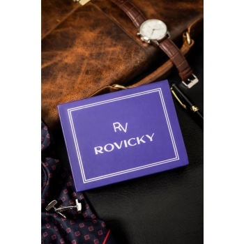Klasyczny, skórzany portfel męski bez zapięcia - Rovicky