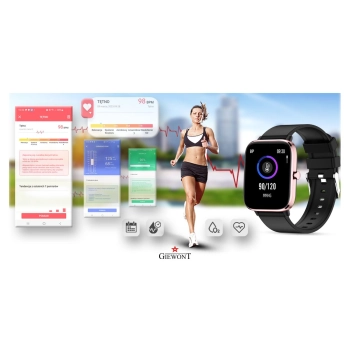 Smartwatch Giewont różowo- do sportów i codziennego noszenia