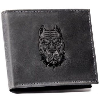 Portfel męski skórzany N992-CHM-DOG-2 BLACK