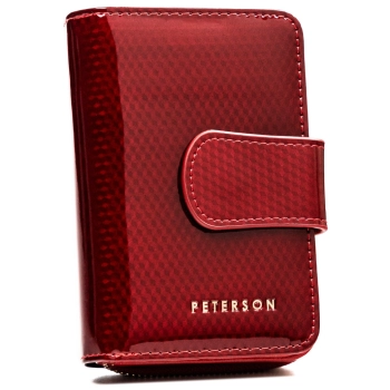 Peterson Skórzany Portfel Damski Pionowy Elegancki RFID