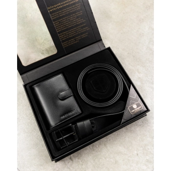 Peterson zestaw portfel+pasek PTN N4L-125-WK-BW