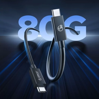 Kabel Orico USB4 Thunderbolt5 80Gbps 240W USB-C do USB-C 2m - czarny