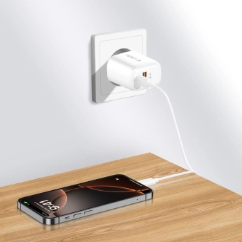 Ładowarka sieciowa Tech-Protect NCA20 PD 20W QC3.0 USB-A / USB-C + Kabel USB-C / Lightning 100cm - biała