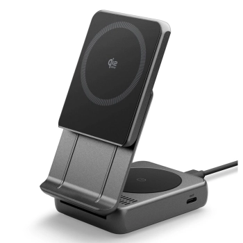 SPIGEN EF302MOQ ESSENTIAL 2IN1 MAGNETIC MAGSAFE WIRELESS CHARGER 25W QI2.2 BLACK