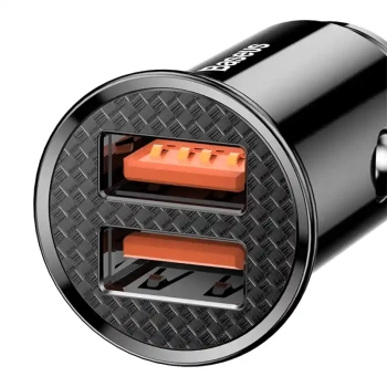 Ładowarka samochodowa Baseus Circular 2xUSB QC3.0 5A 30W (czarna)