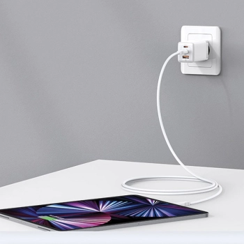 USAMS Ład. siec. 2xUSB-C+1xUSB 65W(only head) GaN PD3.0 +QC3.0 Fast Charging fioletowy/gradient purple Sandru Series CC180TC03 (US-CC180)