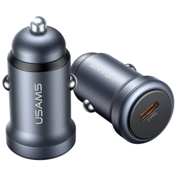 Ładowarka samochodowa USAMS CC321        Aluminium 30W PD USB-C tarnish