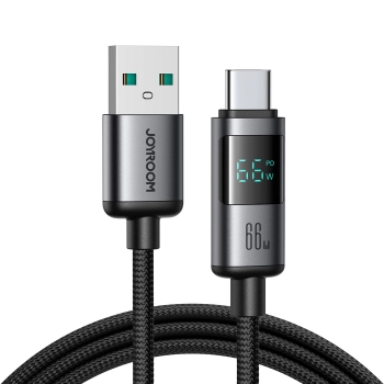 Kabel Joyroom S-A16 Pro Prism Series 66W USB-A - USB-C z wyświetlaczem 1,2m - czarny