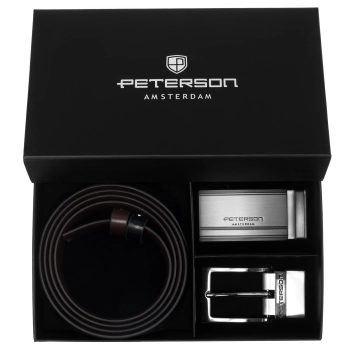 Pasek skórzany dwustronny Peterson elegancki do spodni