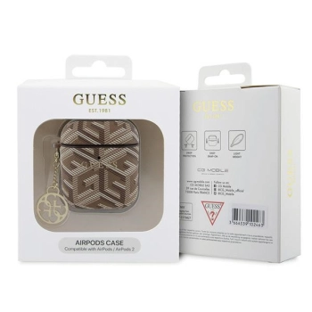 Guess GUA2PGCE4CW AirPods 1/2 coverbrązowy/brown GCube Charm