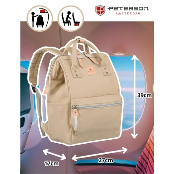 Plecak materiałowy na ramię do codziennego noszenia Beige