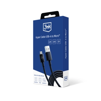 Accessories - 3mk Hyper Cable A to Micro 1.2m 5V 2,4A Black