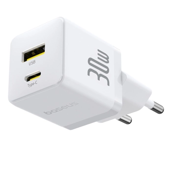 Ładowarka sieciowa Baseus Palm 30W USB-C USB-A - biała