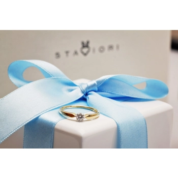 Pierścionek zaręczynowy brylantem 0,15ct złoto 750 Exclusive