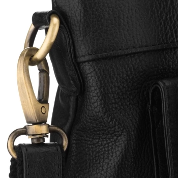 Torba męska skórzana na laptopa czarna PETERSON elegancka torba biznesowa A4 na ramię