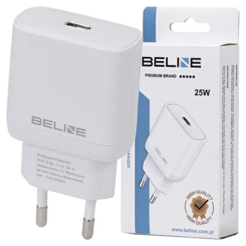 Beline Ład. siec. 1x USB-C 25W biała/white (only head) PD 3.0  BLNCW25 GaN