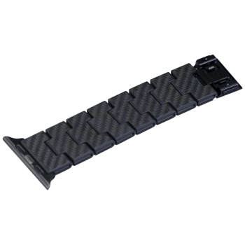 Pasek PITAKA Carbon Fiber Retro do Apple Watch 1/2/3/4/5/6/7/8/9/10/11/SE/SE 3/Ultra/Ultra 2/Ultra 3 czarno szary