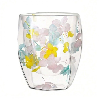 Szklanka termiczna z hortensją żółtą, niebieską i różową 250 ml 1szt SZK88