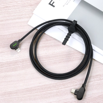 MCDODO KABEL KĄTOWY 90° USB-C LIGHTNING DWUSTRONNY DO IPHONE 13 14 LED 1M