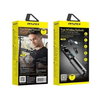 AWEI słuchawki Bluetooth 5.0 T55 TWS+ stacja dokująca czarny/black