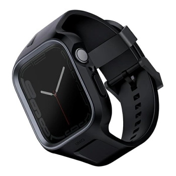 UNIQ pasek Monos 2in1 Apple Watch Strap+ Case Series 4/5/6/7/8/9/SE/SE2 44/45mm. czarny/midnight black