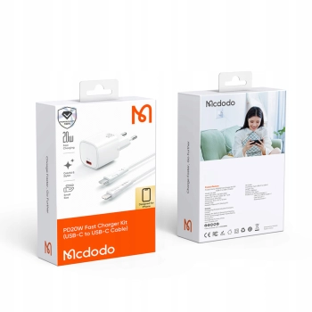 MCDODO SZYBKA ŁADOWARKA SIECIOWA ZASILACZ DO IPHONE LIGHTNING 20W KABEL 1M