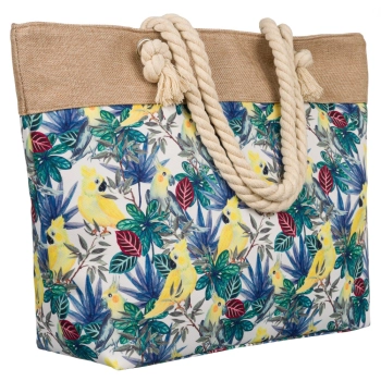 Modna torebka w kwiaty na zakupy plażę shopper