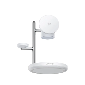 Ładowarka biurkowa Joyroom JR-W23 Qi2 4w1 z wbudowaną lampką nocną indukcyjna - biała
