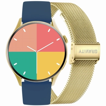 Smartwatch Gravity Złoty Pasek + Bransoleta GT11-4