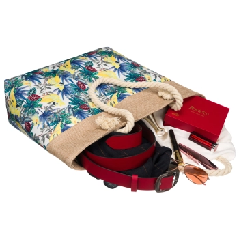 Modna torebka w kwiaty na zakupy plażę shopper