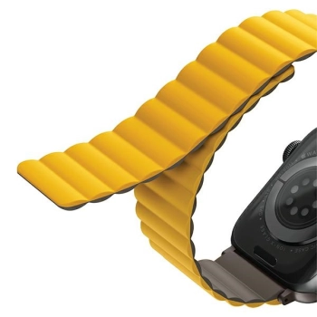 UNIQ pasek Revix Apple Watch Series1/2/3/4/5/6/7/8/9/SE/SE2/Ultra/Ultra 2 42/44/45/49mm. Reversible Magnetic musztardowy-khaki/mustard-khaki