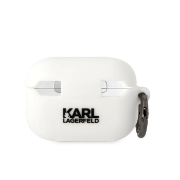 Karl Lagerfeld KLAP2RUNCHH AirPods Pro 2 (2022/2023) cover biały/white Silicone Choupette Head 3D