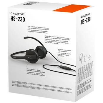 Słuchawki przewodowe Creative HS-230     z mikrofonem USB czarny