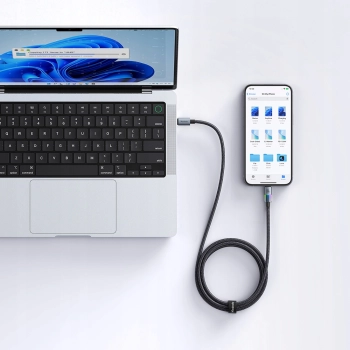 MCDODO KABEL USB-C SZYBKIE ŁADOWANIE DO IPHONE LIGHTNING 36W 1M LED CZARNY