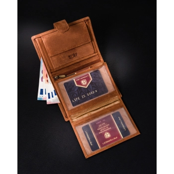 Nubukowy portfel męski z systemem RFID Protect — Peterson