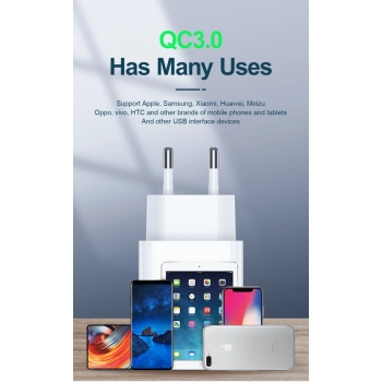 JELLICO ładowarka sieciowa C7 22.5W 1xUSB QC3.0 Biały