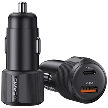 Ładowarka samochodowa USAMS YT Series    CC283 60W 1xUSB-A 1xUSB-C czarny