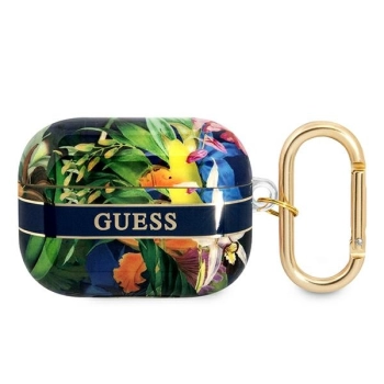 Guess GUAPHHFLB AirPods Pro coverniebieski/blue Flower Strap Collection