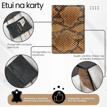 Etui na karty skóra naturalna eleganckie RFID Paolo Peruzzi