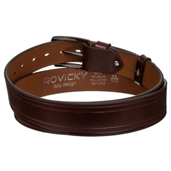 Pasek męski klasyczny Rovicky ze skóry naturalnej elegancki do spodni