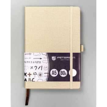 Notes notatnik A5 planer dziennik w linie z gumką PETERSON beżowy