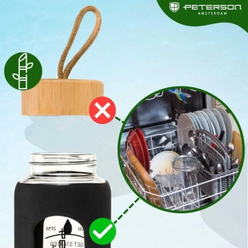 Butelka szklana na wodę motywacyjna szczelna bidon osłona 960 ml