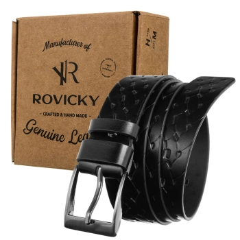 Pasek męski skórzany 3,8 cm klasyczny do spodni elegancki