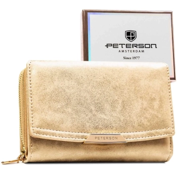 Portfel damski elegancki RFID ze skóry eko Peterson pudełko na prezent
