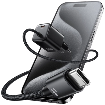 Ładowarka sieciowa USAMS JC Series CC264 30W GaN Mini Fast Charge 2xUSB-C biały