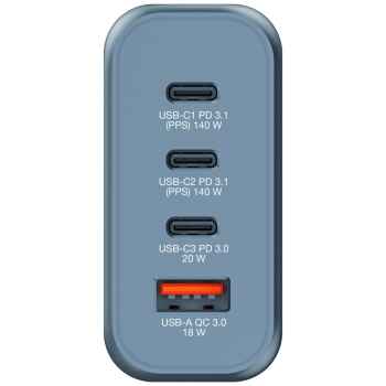 Verbatim Ładowarka sieciowa GaN 140W3xUSB-C/USB-A + Adapter EU/UK/US GNC-140 32203