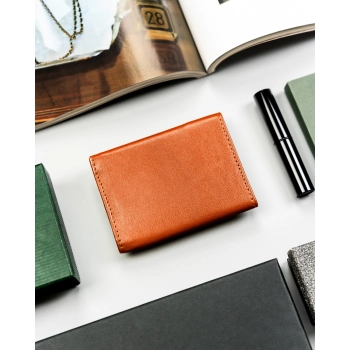 Portfel skórzany męski cienki mały slim wallet skóra naturalna zatrzask